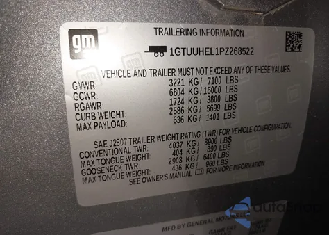 2023 GMC Sierra 1500 4Wd Short Box Denali Ultimate z USA, uszkodzony, nr VIN 1GTUUHEL1PZ268522